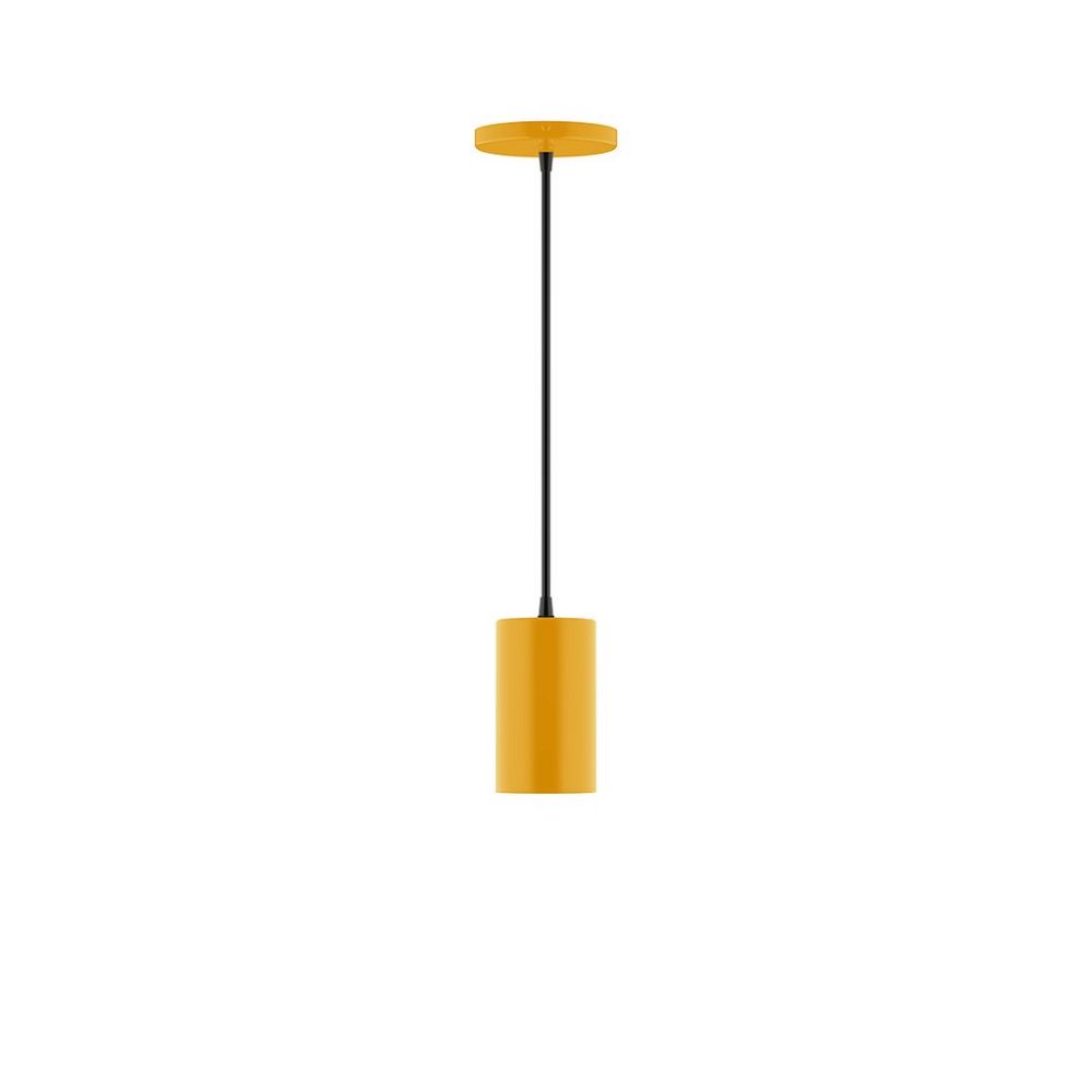 Montclair Lightworks PEB425-21 3.5" x 6" Axis Mini Cylinder Pendant Bright Yellow Finish